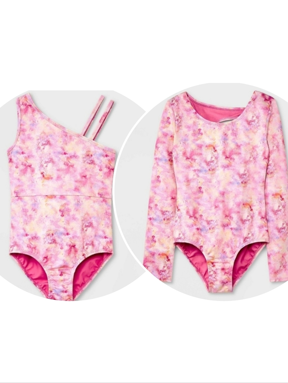 Nwt Cat & Jack Pink Tie Dye 2 Leotard/ Bodysuit Bundle